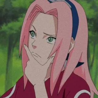 🧐 Sakura Haruno Naruto anime, sakura, naruto, character, thinking telegram sticker