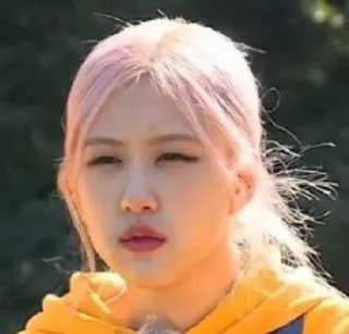 🌟 Rose kpop, chanteuse, rosé, blackpink, femme, cheveux roses, idole telegram sticker