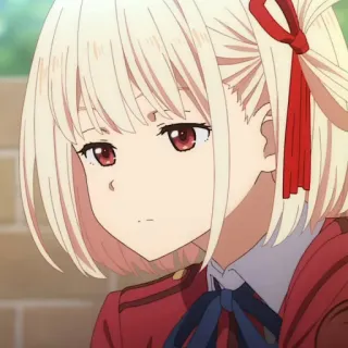🎗 Chisato Nishikigi Lycoris Recoil アニメ, 可愛い, 女の子, 錦木千束, リコリス・リコイル telegram sticker