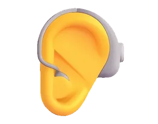 🦻 telinga, mendengarkan, alat bantu dengar, bagian tubuh, anatomi, kesehatan telegram sticker