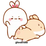 😒 กระต่าย, น่ารัก, ตลก, สัตว์, การ์ตูน telegram sticker