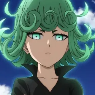📎 Tatsumaki One-Punch Man Tatsumaki, One-Punch Man, anime, personaje, héroe, superpoder, pelo verde telegram sticker