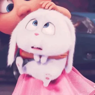 🎟 Snowball The Secret Life of Pets lapin, mignon, animal de compagnie, animal, dessin animé, animé, lapinou whatsapp sticker