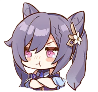 😾 Keqing Genshin Impact Keqing, Genshin Impact, Anime, Video game, Lucu, Stiker, Rambut ungu whatsapp sticker