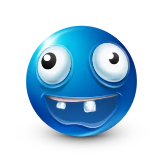 🧠 azul, cara, dibujos animados, expresión, feliz, dientes, ojos whatsapp sticker