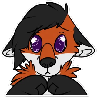 😍 fox, furry, cute, kawaii, anime, pet, animal telegram sticker