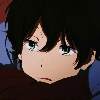 😥 Anime, Menino, Desenho animado, Retrato telegram sticker