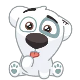 😛 chó, chó con, dễ thương, động vật, hoạt hình, nhãn dán, chó trắng whatsapp sticker
