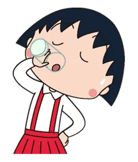 💧 Maruko Chibi Maruko-chan ちびまる子ちゃん, まる子, アニメ, マンガ, 漫画, 女の子, 可愛い telegram sticker