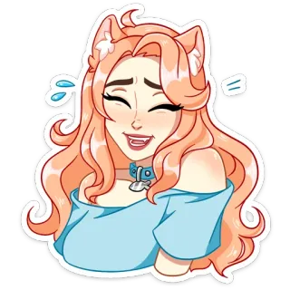 😂 Catgirl, Anime, Manga, Süß, Kawaii, Cartoon telegram sticker