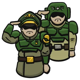 😔 Militär, Soldaten, Salut, Uniform, Grün telegram sticker