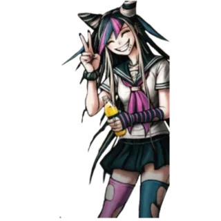 😁 Ibuki Mioda Danganronpa Anime, Charakter, Ibuki Mioda, Danganronpa, Mädchen, Schuluniform telegram sticker