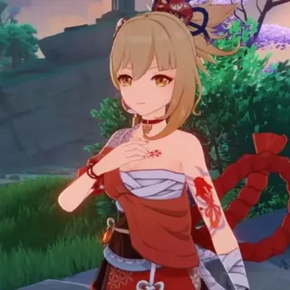 🎆 Yoimiya Genshin Impact Yoimiya, Genshin Impact, Anime, Personaje de videojuego whatsapp sticker