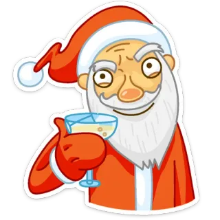 🍸 Santa Claus Père Noël, Noël, Fêtes, Célébration, Champagne, Santé, Festif whatsapp sticker