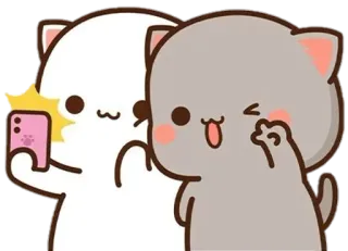 📱 Katze, Pfirsich, süß, Sticker, animiert, kawaii, Selfie telegram sticker