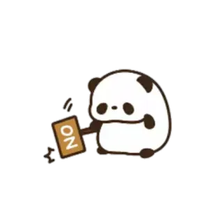 ✋ ON Panda, No, Animal, Lindo, Dibujos animados telegram sticker