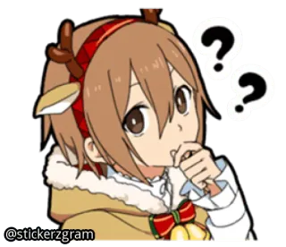 🎄 @stickerzgram Anime, Ciervo, Navidad, Signos de interrogación, Pegatina, Lindo telegram sticker
