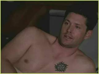🎈 Dean Winchester Supernatural Dean Winchester, Supernatural, tattoo, Jensen Ackles, tv show, anti-possession telegram sticker