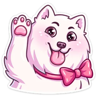 👋 cachorro, filhote, fofo, animal, animal de estimação, desenho animado, kawaii, acenando telegram sticker
