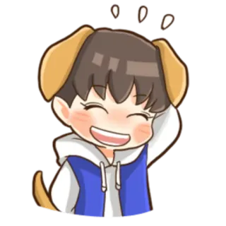 😅 Orelhas de cachorro, Desenho animado, Feliz, Bonito, Chibi, Anime telegram sticker