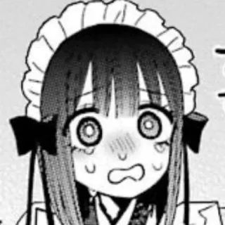 😰 Anime, Manga, Maid, Choqué(e), Inquiet(e), Personnage, Femme telegram sticker