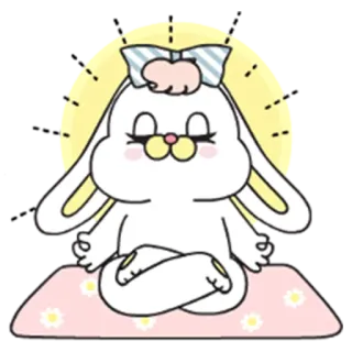🧘‍♀️ kelinci, imut, yoga, meditasi, bunny telegram sticker