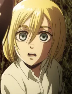 😦 Krista Lenz Attack on Titan Anime, Personagem, Loira, Bonita, Garota, Attack on Titan, Krista Lenz whatsapp sticker
