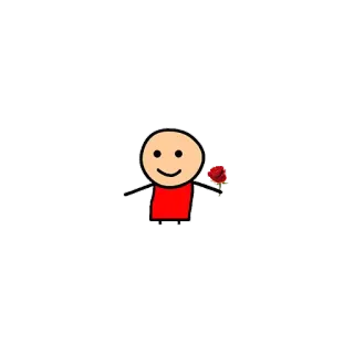 🌹 omino stilizzato, cartoni animati, rosa, amore, san valentino, fiore telegram sticker