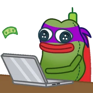 🔥 ミーム, ペペ, インターネット文化, カエル, コンピューター, お金 telegram sticker