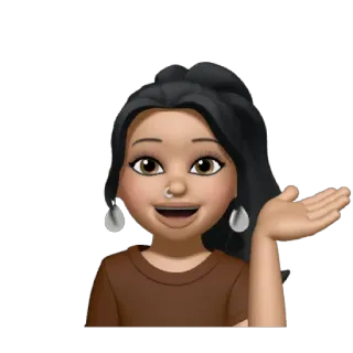 🤭 Memoji, Frau, Cartoon, Sticker, Freundlich, Gruß whatsapp sticker