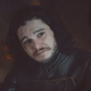 😐 Jon Snow Game of Thrones Jon Snow, Game of Thrones, cicatrice, Kit Harington, Winterfell telegram sticker