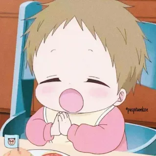 😇 dziecko, słodkie, niemowlę, krzesło, animowane, kawaii telegram sticker