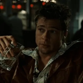 😎 Tyler Durden Fight Club 타일러 더든, 파이트 클럽, 브래드 피트, 영화, 배우, 음주 telegram sticker