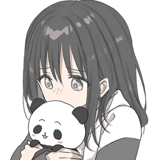 ☺️ animé, fille, panda, mignon, sticker, dessin animé, kawaii telegram sticker