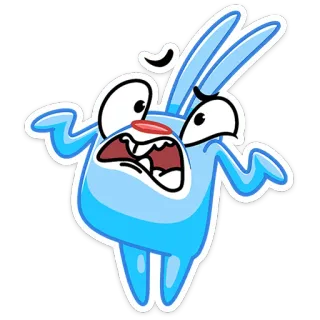 🤷‍♂️ cartoon, dier, personage, sticker, konijn, schattig, blauw telegram sticker