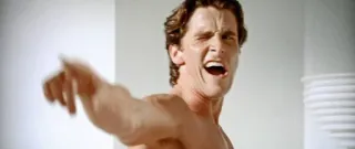 👨‍💼 Patrick Bateman American Psycho Patrick Bateman, American Psycho, Christian Bale, schreien, Mann telegram sticker