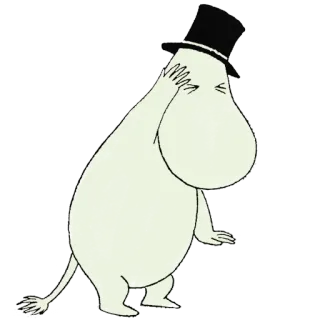 😣 Moomin moomin, dibujos animados, personaje, sombrero telegram sticker