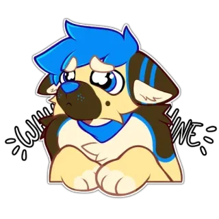 🥺 WHIMLINE cachorro, fofo, desenho animado, animal, whimline telegram sticker
