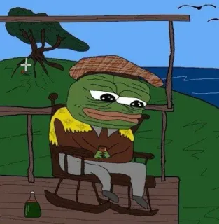 👨‍🦳 Pepe the Frog Pepe, żaba, smutny, kreskówka, mem telegram sticker
