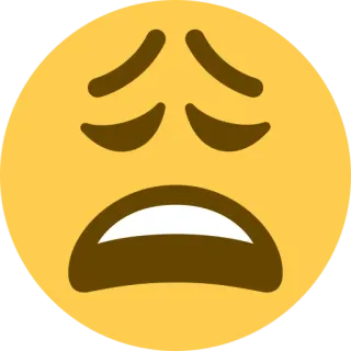 😩 emoji, sad, unhappy, upset, face telegram sticker