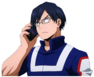 📱 Tenya Iida My Hero Academia 动漫, 英雄, 学生, 眼镜, 严肃 telegram sticker