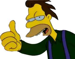 👍 Lenny Leonard The Simpsons Ленни Леонард, Симпсоны, мультяшный персонаж, большой палец вверх, анимация, юмор telegram sticker