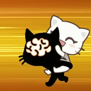 🏃 cat, hug, cute, animal, cartoon, kawaii telegram sticker