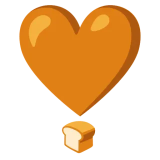 🍞 hati, roti bakar, makanan, cinta, sarapan telegram sticker