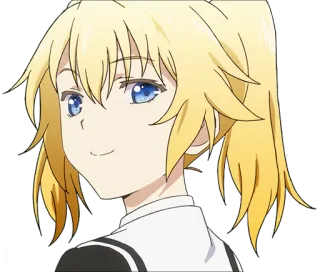 😊 Anime, chica, pelo rubio, ojos azules, linda telegram sticker
