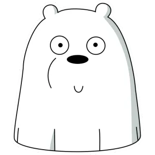 🙂 Ice Bear We Bare Bears Dibujo animado, Oso, Oso polar, Lindo, Animal, Divertido telegram sticker
