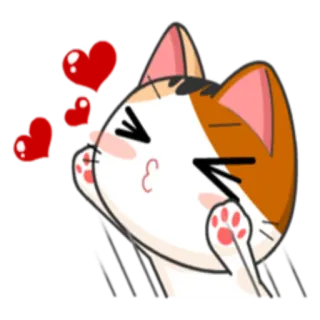 😘 gato, beijo, amor, coração, fofo, adesivo telegram sticker