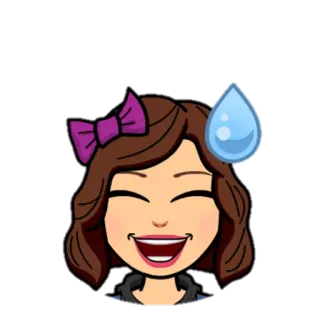😅 만화, 아바타, 사람, 이모지, 행복, 얼굴, 리본 telegram sticker