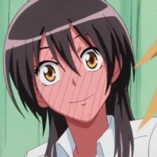 🍂 Anime, Tersipu, Tersenyum, Kartun, Karakter telegram sticker