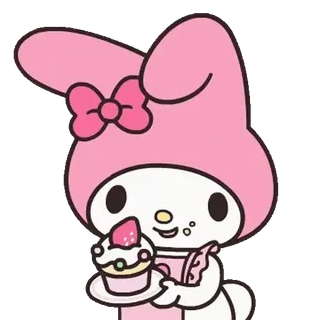 😊 My Melody My Melody, Sanrio, lindo, rosa, cupcake, kawaii, personaje telegram sticker